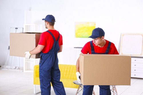 House removalists in Northlondon preparing boxes for a residential move